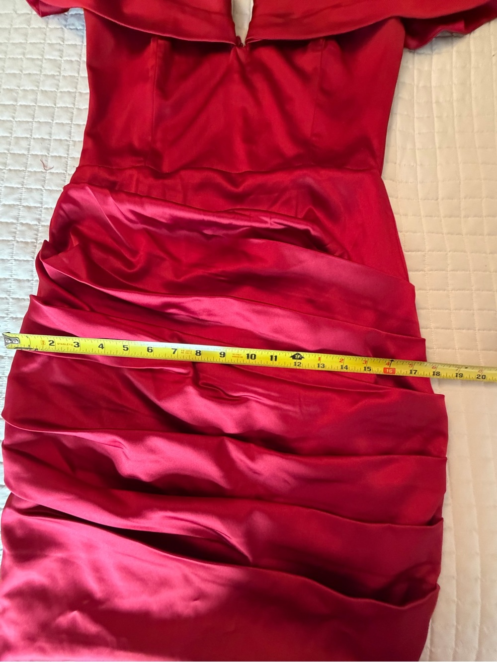 Miss Circle Burgundy/Wine Satin Off-the-Shoulder Ruched Mini Dress – Size XL - Picture 8 of 16